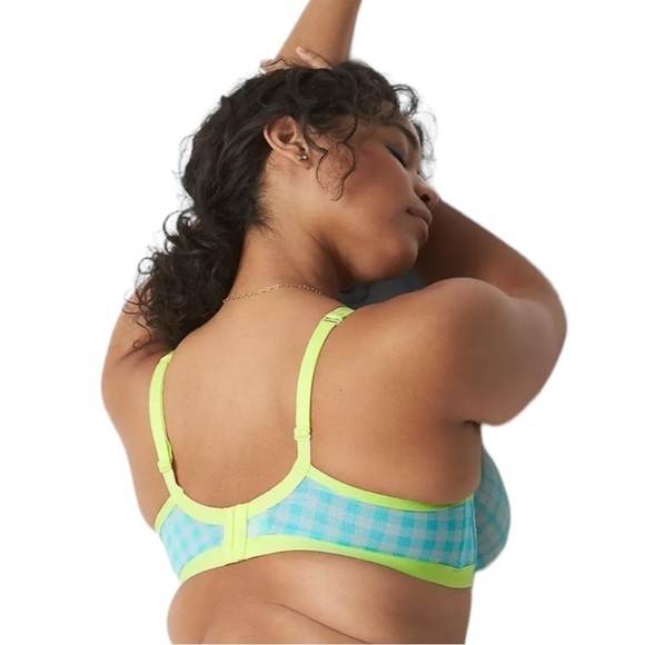 Lane Bryant Mesh Unlined High Apex Bra in Blue Glow Size 40DD - Picture 3 of 4